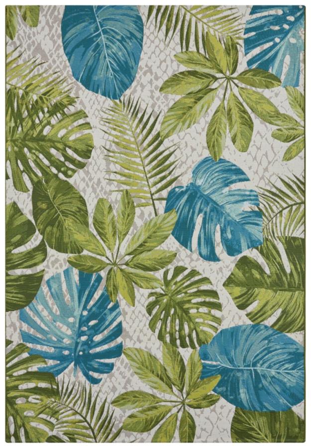 Hanse Home Kusový koberec Flair 105617 Tropical Leaves Turqouise Green 200x285 cm