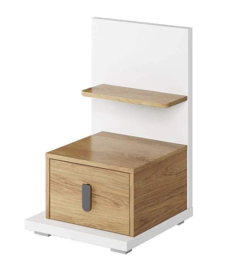 Casarredo Noční stolek levý SOMAS 08L 1S bílá/ořech natural