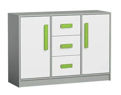 Casarredo Komoda GYT 6 antracit/bílá/zelená