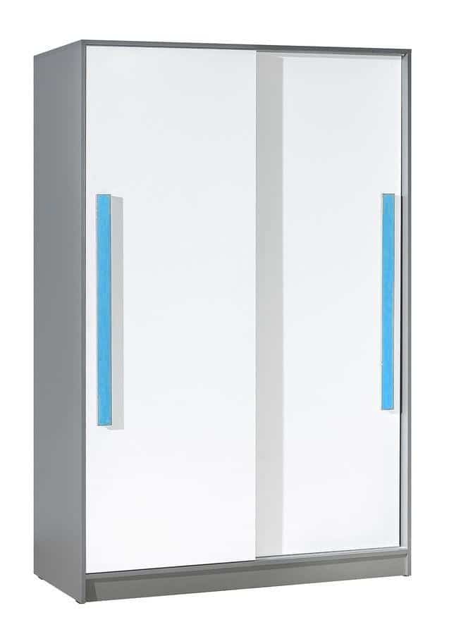 Casarredo Šatní skříň s posuv. dveřmi GYT 13 antracit/bílá/modrá