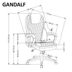 GANDALF fotel gabinetowy czarny / popielaty (1p=1szt)