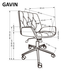 GAVIN fotel gabinetowy orzechowy / czarny (1p=1szt)