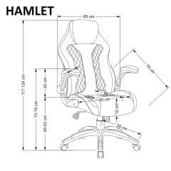HAMLET fotel gabinetowy czarny / popielaty (1p=1szt)