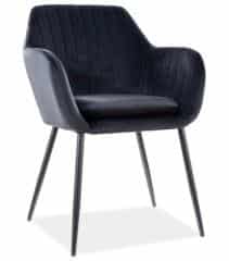 Jídelní čalouněná židle VANDA velvet černá/černá