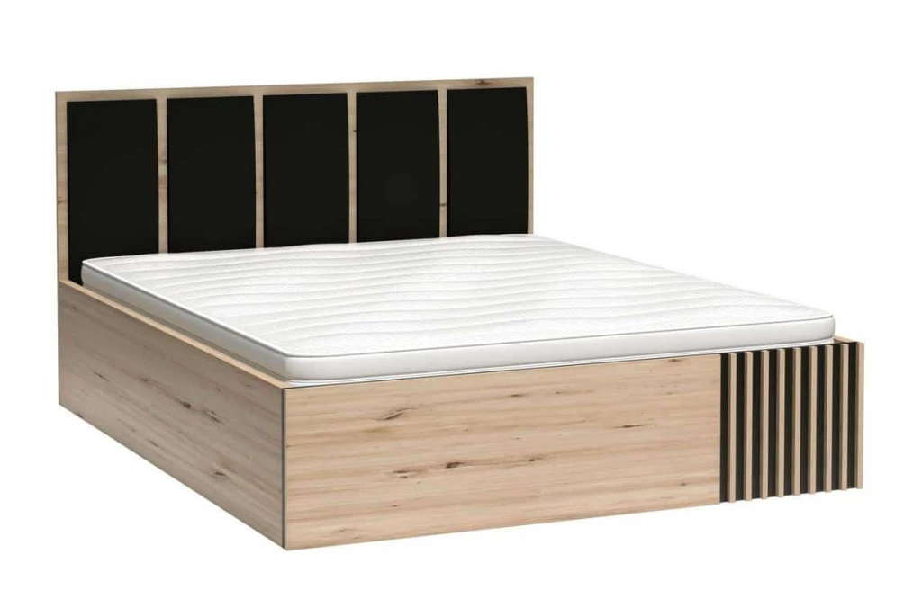 Postel s úlož. prostorem 160x200 BARBUS dub artisan/černá