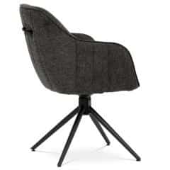 Židle jídelní a konferenční, tmavě šedá látka, černé kovové nohy, otočný mechanismus HC-536 GREY2