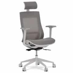 Kancelářská židle, šedá MESH síťovina, lankový mech., Plastový kříž, 3D područky, kolečka pro tvrdé podlahy KA-W004 GREY