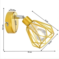 Nástěnná lampa, zlatá/kov, OKIRA TYP 2