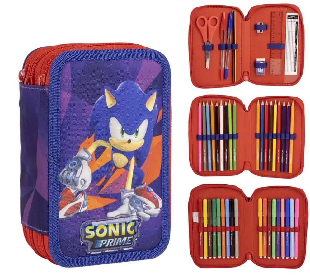 bHome Školní penál třípatrový s náplní Sonic Prime PEBH1296