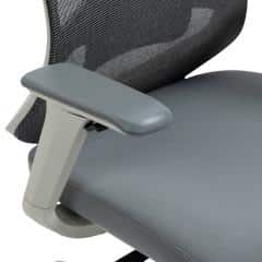 Kancelářská židle, šedý plast, šedá průžná látka a mesh, 4D područky, kolečka pro tvrdé podlahy, multifunkční mechanismu KA-V321 GREY