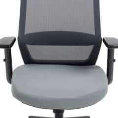 Kancelářská židle, černý plast, šedá látka, 1D područky, kolečka pro tvrdé podlahy KA-V324 GREY