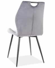 Jídelní čalouněná židle CORA VELVET šedá/černá