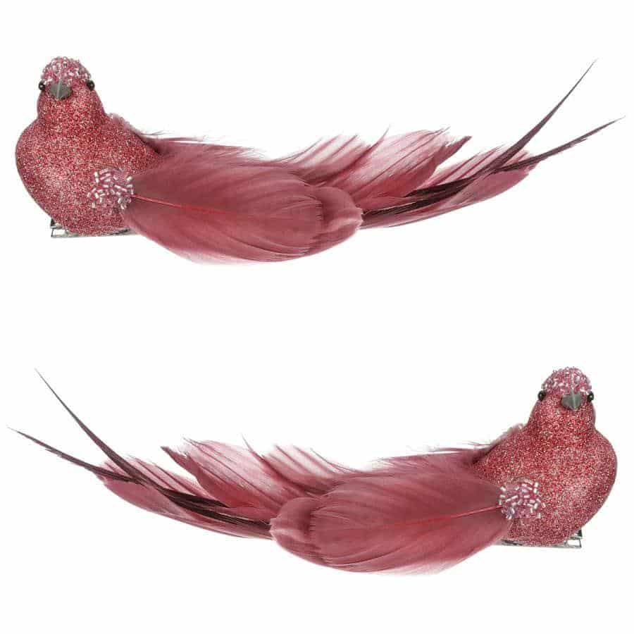 Levně Autronic Ptáček s klipem MO5018, 4ks růžový