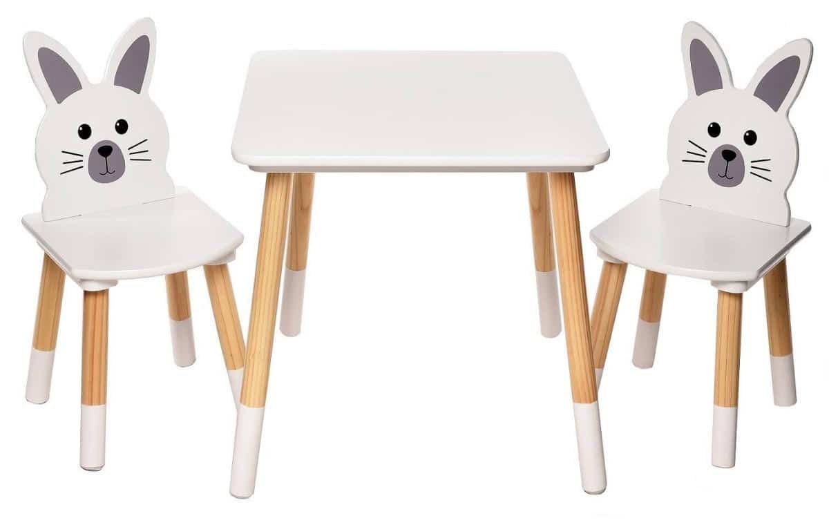 Levně bHome Dětský stůl s židlemi Zajíček DSBH1390