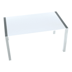 Jídelní stůl DARO - bílá extra vysoký lesk HG / stříbrná č.2