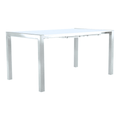 Jídelní stůl DARO - bílá extra vysoký lesk HG / stříbrná
