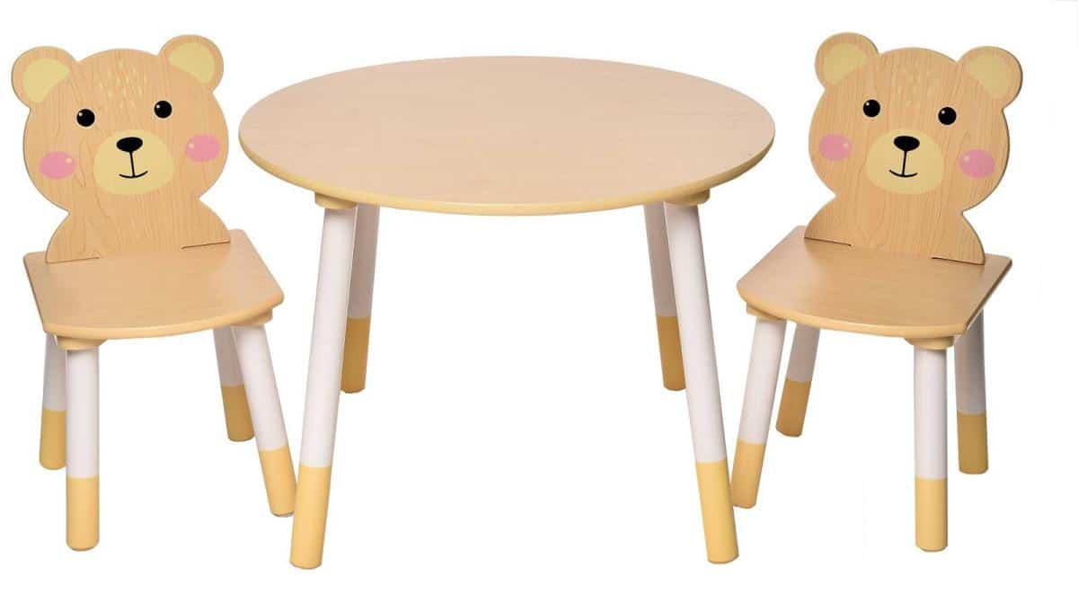 Levně bHome Dětský stůl s židlemi Méďa DSBH1391
