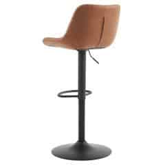 Židle barová, hnědá ekokůže, kov černá AUB-714 BR