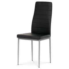 Židle jídelní, černá koženka, šedý kov DCL-377 BK