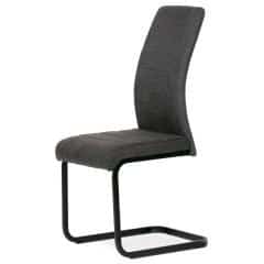 Židle jídelní, šedá látka, kovová pohupová podnož, černý kov DCL-414 GREY2