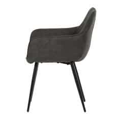 Židle jídelní, černá látka v imitaci broušené kůže, nohy černý kov DCH-225 BK3