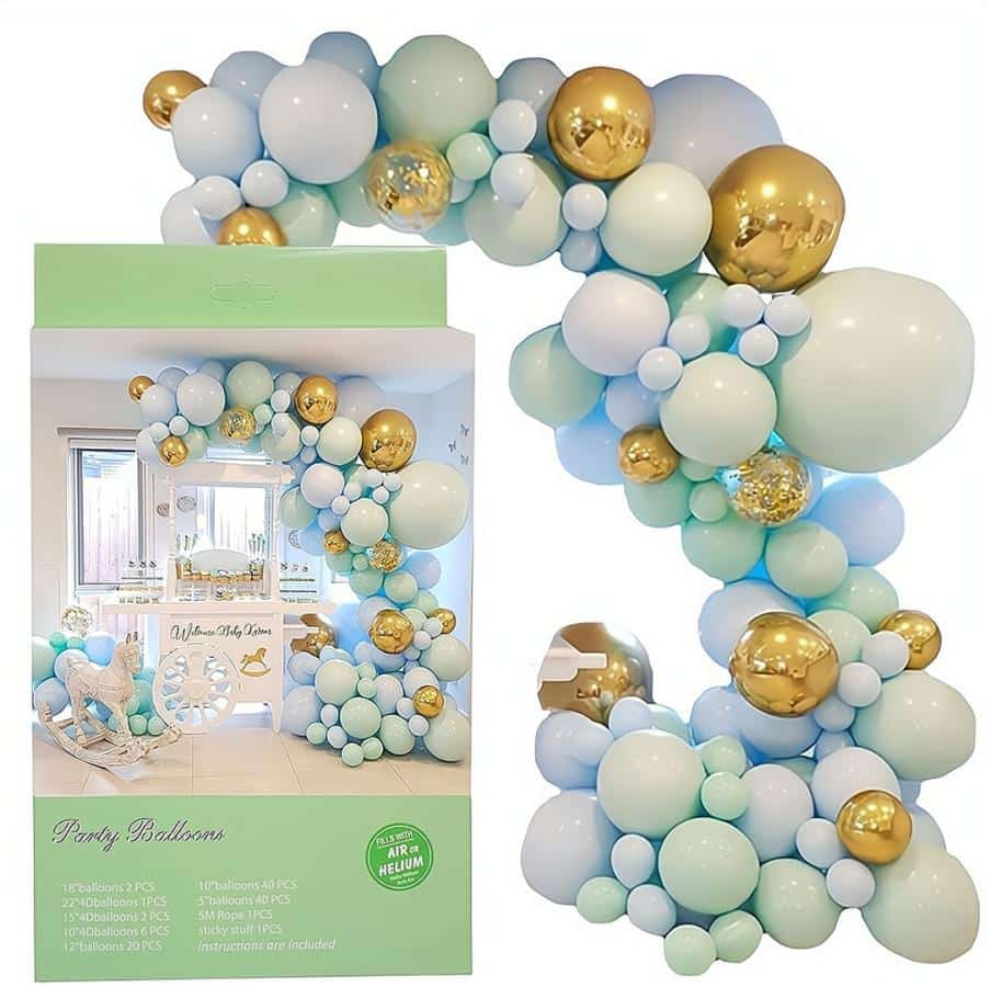 Levně bHome Velká sada balónků na girlandu zeleno-zlatá 113 ks OPBH1442