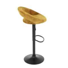 Židle barová, žlutá sametová látka, černá podnož AUB-822 YEL4