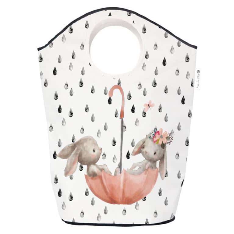 Koš na prádlo a hračky Forest School-Bunnies in the Rain (80l)