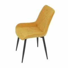 Jídelní židle, žlutá látka, černý kov DCL-218 YEL2