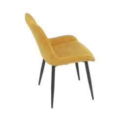 Jídelní židle, žlutá látka, černý kov DCL-218 YEL2