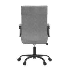 Kancelářská židle, šedá ekokůže, houpací mech, kolečka pro tvrdé podlahy, černý kov KA-V306 GREY