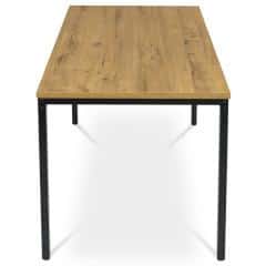 Stůl jídelní, 120x70 MDF deska, dýha divoký dub, kovové nohy, černý lak AT-631 OAK