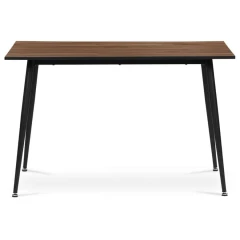 Jídelní stůl, 120x75 cm, deska MDF, dýha divoký dub, kovové nohy, černý lak AT-682 OAK