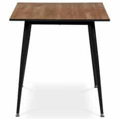 Jídelní stůl, 120x75 cm, deska MDF, dýha divoký dub, kovové nohy, černý lak AT-682 OAK