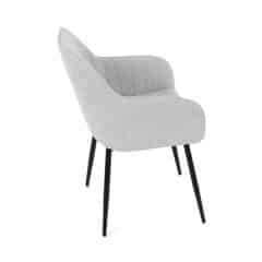 Jídelní židle, stříbrná látka, černý kov DCL-221 SIL2