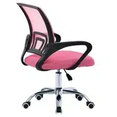 Kancelářská židle, potah růžová látka MESH a síťovina MESH, výškově nastavitelná, kovový chromovaný kříž KA-L103 PINK