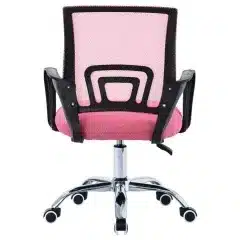 Kancelářská židle, potah růžová látka MESH a síťovina MESH, výškově nastavitelná, kovový chromovaný kříž KA-L103 PINK