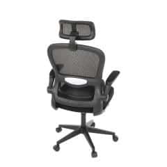 Židle kancelářská, černý mesh, černý plast, nastavitelný podhlavník, bederní opěrka KA-E530 BK