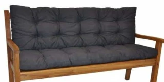 Polstr na zahradní lavičku 150 cm - tmavě šedý melír