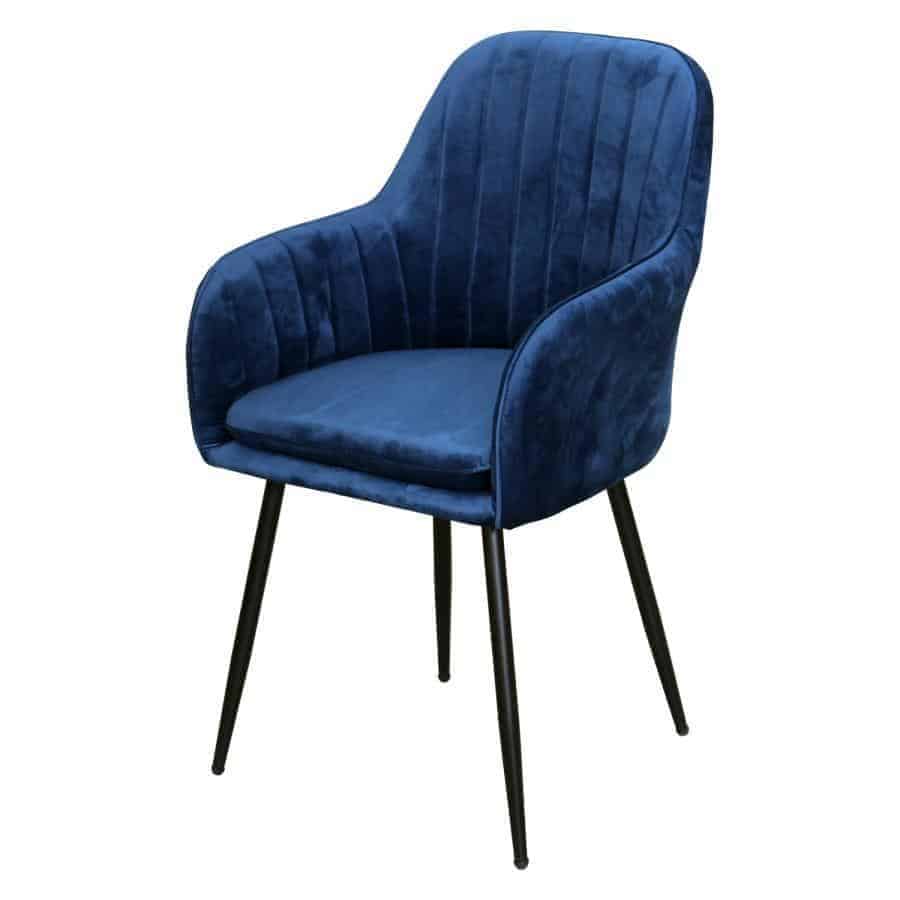 Levně Idea Jídelní židle DELTA modrý samet