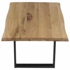 Stůl konferenční 110x70 cm, masiv dub, přírodní hrana, kovová noha &quot;U&quot; 6x2 cm KS-F110U DUB