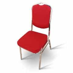 Židle, stohovatelná, látka červená / chromový rám, LEJLA NEW
