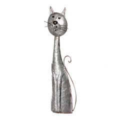 Kočka, kovová dekorace. UM1027 SIL