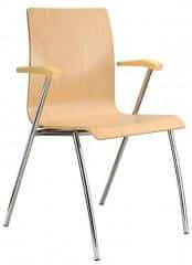 Konferenční židle Ibis s područkami - dřevěná