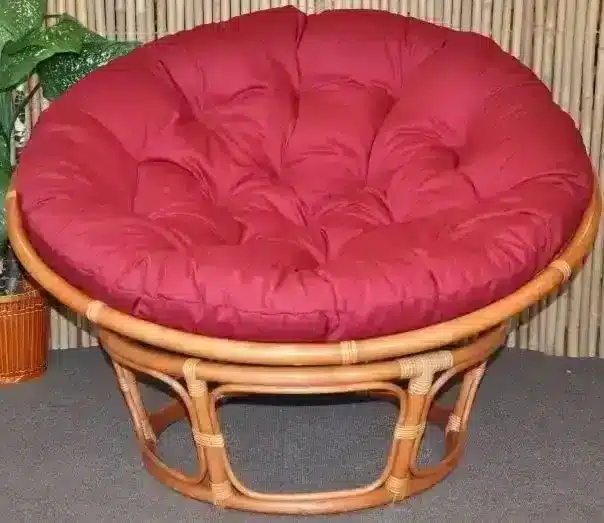 Axin Trading Ratanový papasan 110 cm - medový polstr levandule