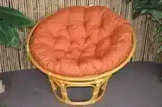 Ratanový papasan 110 cm - medový - polstr pískový