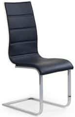 Jídelní židle K104 - Černá koženka/překližka bílá