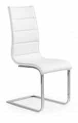 Jídelní židle K104 - Bílá látka/překližka bílá