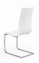 Jídelní židle K104 - Bílá látka/překližka bílá