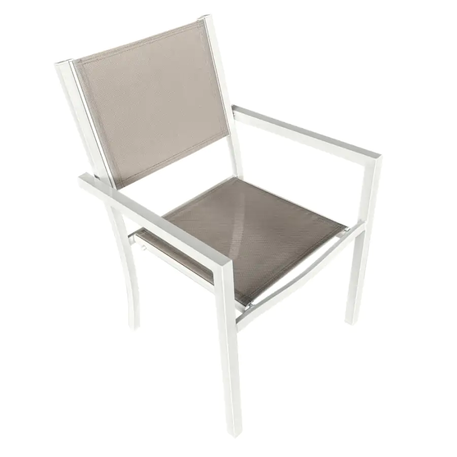 Tempo Kondela Zahradní stohovatelná židle DORIO - bílá ocel/světle šedá